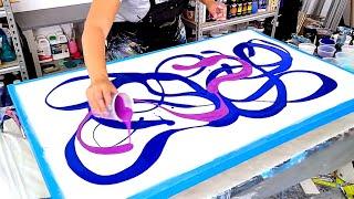 This is BIG ! - Ribbons of Gorgeous Pearlescent Colors! - Acrylic Pouring