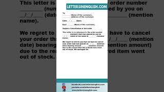Order Cancellation Letter Due to Non-Availability of Stock