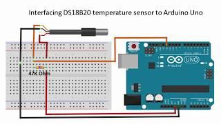Interfacing DS18B20 Temperature sensor Arduino Uno