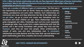 Maturita - Vypracované zadanie 10: Human Relationships 1 | www.smartcone.sk