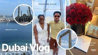 DUBAI TRAVEL VLOG || business class on Emirates, 5 star resort, gold shopping + Vday Dinner!