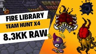 TIBIA 690+ EK | Team Hunt x4 Secret Library (Fire Section) | 8.3kk XP Raw