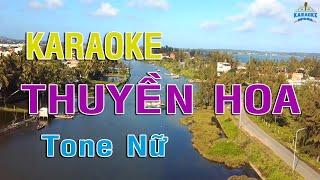 KARAOKE Thuyền Hoa Tone Nữ Nhạc Sống | DINHTAN MEDIA