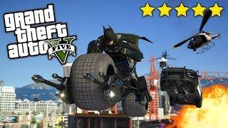 ECHAPPER A 5 ETOILES AVEC LES VEHICULES SECRETS DE BATMAN SUR GTA 5 !