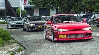 Modified Cars Leaving Carmeet! POWERSLIDES, DRIFTING - Silvia S15, WRX, RX7, Skylines, EVO, Supra!