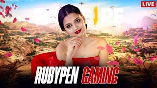 FREEFIRE RANK PUSH & CUSTOM ROOMS LIVE | TEAM CODES  RUBYPEN GAMING LIVE