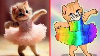 Cat Meme: Unusual cats and dogs  Trending Funny Animals 2024  funny cartoon drawing meme