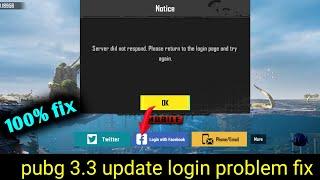 pubg Server did not respond Please return to the login page and try again pubg problem 3.3 update