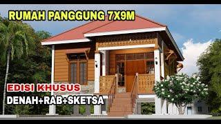 Bikin Rakjub!!Rumah panggung 7x9m seperti divilla Cantik dan biaya murah//Rumah pedesaan