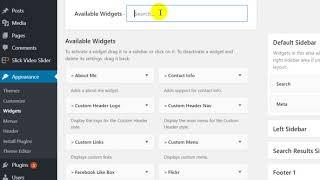 Widgets Search in action