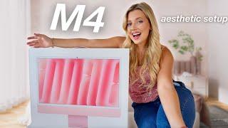 Pink M4 iMac! UNBOXING & REVIEW! nano texture display!  ️