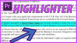 How to Highlight text in Adobe Premiere Pro CC