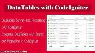 DataTables Server side Processing with CodeIgniter