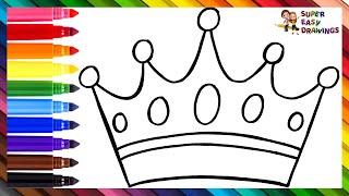 Drawing And Coloring A Crown  Drawings For Kids