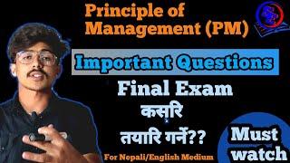 Important Question of Principle of management//BBS 1st Year, Principle of management//Model Question