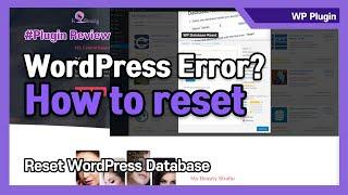 Reset WordPress Database - Make WordPress initial state