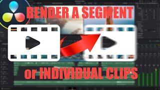 How to Render a Portion of The Video or Multiple Clips as Individual as Individual Videos Resolve 17