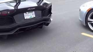 PUR Lamborghini Aventador Exhaust Insane Flames, Startup, Redline Revs Acceleration!