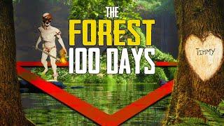 I Survived 100 Days in The Forest being HUNTED by CANNIBALS!