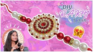 DIY Easy Rakhi Making At Home ️ | How To Make Easy Rakhi | Handmade Rakhi | Pearl Rakhi Making