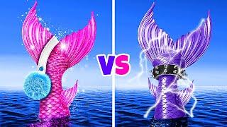 Good Mermaid vs Bad Mermaid ‍️ Relatable School Hacks & Stunning Makeovers