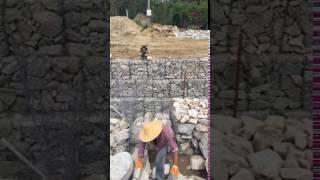 video of gabion box construction site