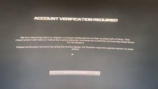 Issue with MW3 latest update. Requesting to verify account.