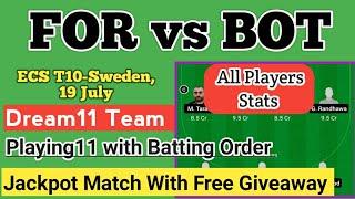 FOR vs BOT Dream11 | FOR vs BOT Dream11 Team | FOR vs BOT Dream11 Prediction, Today Match ECS T10