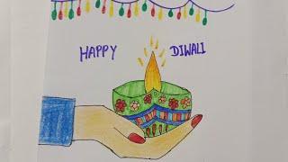 Diwali drawing/ How to make diwali drawing/diwali easy drawing #shaliniart0003