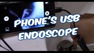 How to use USB Android phone ENDOSCOPE to get items drop down a drain