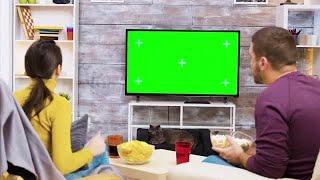 Cheering At Green Screen TV Stock Video