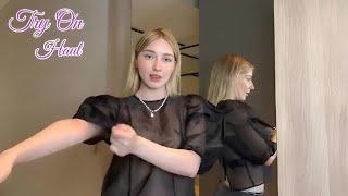 Try On Haul See Everything, 4K Transparent Lingerie | See Through Transparent Haul Aritzia haul 2025