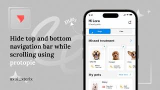 Hide top and bottom navigation bar while scrolling using protopie