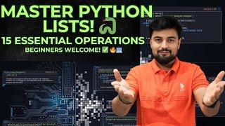 Python List | 15 Essential List Operations Explained with Examples for Beginners  #lec5