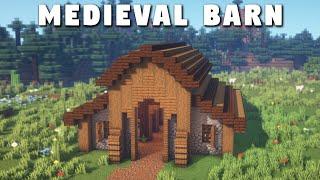 How to Build a Large Medieval Barn in Minecraft!