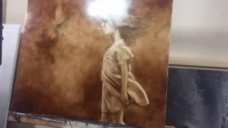 Underpainting sketch in burnt umber