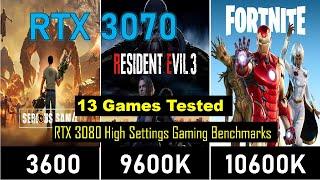 AMD Ryzen R5 3600 vs 9600k vs 10600K Gameplay 13+ Games tested with RTX 3070 Nvidia Graphic card