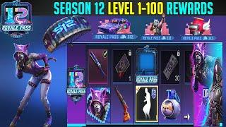 Season 12 Royale Pass Level 1-100 All Rewards & Emotes Pubg Mobile