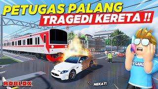 JADI PETUGAS PENJAGA PALANG MALAH TRAGEDI DITABRAK KERETA API !! ROLEPLAY GAME KAI - Roblox