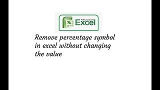 Remove percentage symbol without changing the display value