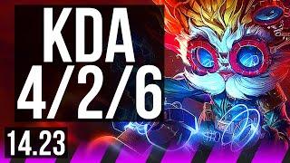 HEIMERDINGER & Ezreal vs LUX & Ashe (SUP) | 4/2/6, Rank 13 Heimer | KR Master | 14.23