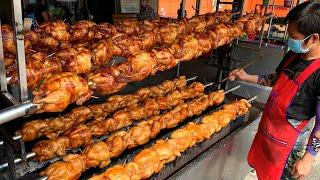 Nur 200 Hühner begrenzt ab 8:00 Uhr! Erstaunliches Hähnchen vom Holzkohlegrill - Thai Street Food