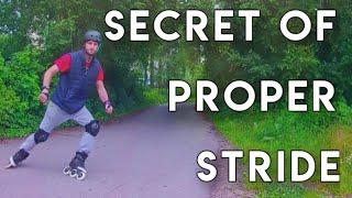 How to Inline Skate. First steps. Proper STRIDE on INLINE SKATES.