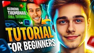 Make Glowing youtube thumbnails in Photoshop + FREE Actions | Beginners Tutorial