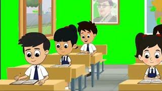 Green screen cartoon school || video ||green screen cartoon|| cartoon characters||green screen vlog