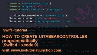 Create UITabBarController Programmatically in swift (xcode 9 + swift 4)