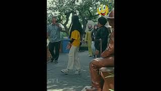 Prank-Patung Part 12... Funny reaction statue prank #shorts