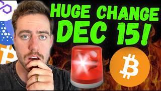 MASSIVE CHANGE TO BITCOIN TOMORROW!