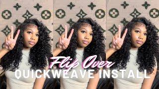 HOW TO: CURLY FLIPOVER QUICKWEAVE + Curly Cut + Blending Leavout ft. Asteria Hair