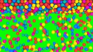 Falling balls multicolored on Chroma key - Falling balls multicolored on Green screen no Copyright